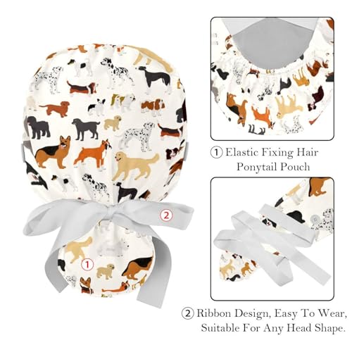 2 Pack Gorros Quirúrgicos para Mujer Ajustables miniatura 4