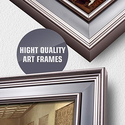 The Last Supper By Leonardo Da Vinci The World Classic Art Reproductions,Giclee Prints Framed Wallart For Home Decor,Image Size:24X12 Inches,Black Sliver Edge Framed Size:27.6X15.6 Inchs #TOP1