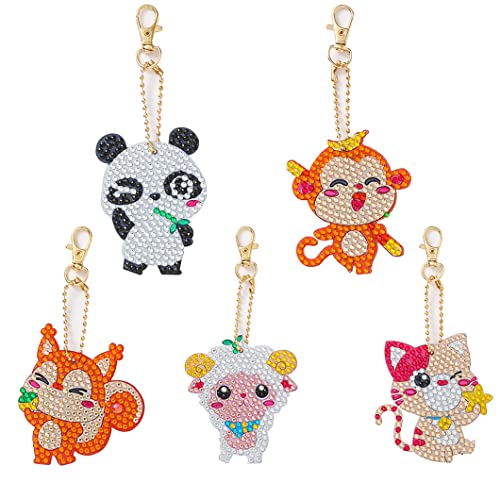 Rolin Roly 猫 ライオン 象 熊 動物 ダイヤモンド 10種類 キーホルダー チャーム ビーズアート 手作りDIY バッグ飾り キーリング ダイヤモンド塗装 ダイヤモンドアート プレゼント 誕生日