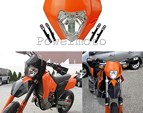 Amazon | オートバイオレンジモトクロスヘッドライトenduro