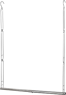 STORAGE MANIAC Hanging Closet Rod, Adjustable Width and Height Closet Hanging Organizer, Space-Saving Clothes Hanging Bar, Closet Extender Hanging Rod Double Closet Hanging Rod, 1 Pack Chrome