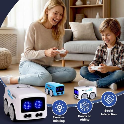 Image of Magic Mini RC Bus, 2.4 GHZ Inductive Car that Follows Drawn Line, Interactive Magic Mini Bus with Gestures Follow & Escape Modes, Ideal Present for 6+ Kids Boys Girls and Adults