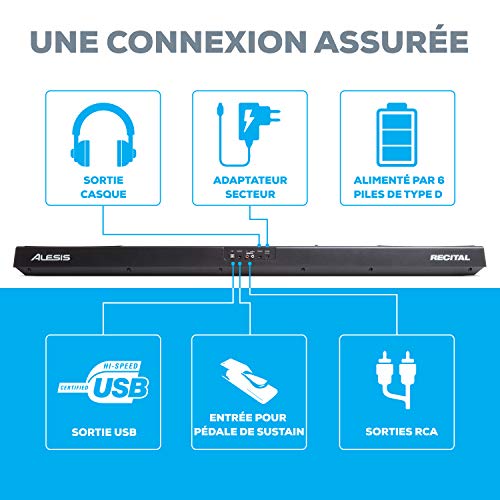 Alesis Recital – Piano Numérique/Clavier de 88 Touches Semi-Lestées de Taille Authentique & M-Audio SP-2 – Pédale de… - Les Beatles, Paul McCartney, John Lennon, RIngo Starr, George Harrison Alesis Recital - Piano Numérique/Clavier de 88 Touches Semi-Lestées de Taille Authentique & M-Audio SP-2 - Pédale de… – Image 7