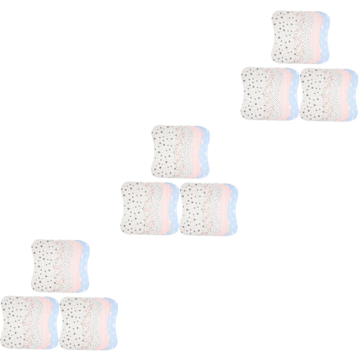 15pièces Bavoir Coton Serviettes Absorbantes Anti-régurgitation Bavoirs Réversibles Imprimés Couleur Aléatoire