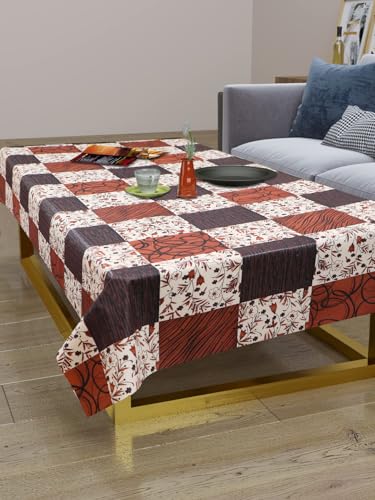 Image of Dakshya Industirs PVC Waterproof Table Cover 36x54 Inch Floral Printed Center Table Cover Washable Plastic Table Sheet Oilproof Dining Table Cover for Coffee Table Living Room Home (Luxury Petal)
