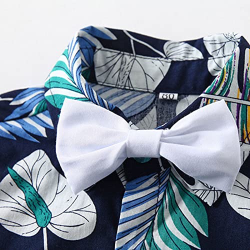 NLGToy Conjunto de shorts para meninos de verão para meninos e meninos de manga curta com estampa fl