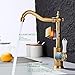 Antique Brass Kitchen Sink Faucet Single Handle Vintage Bar Faucet Single Hole Mixer Taps with 360° Swivel Long Curve Spout High Arc Bathroom Farmhouse Wet Faucet Brass
