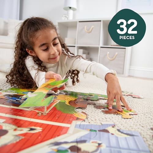 Melissa & Doug Busy Barn Shaped Jumbo Floor Puzzle, 32-Piece Barn-Shaped Jigsaw Puzzle with Farm Animals, 3 x 2 Foot Toddler Puzzles for Kids Ages 3+ - Image 8