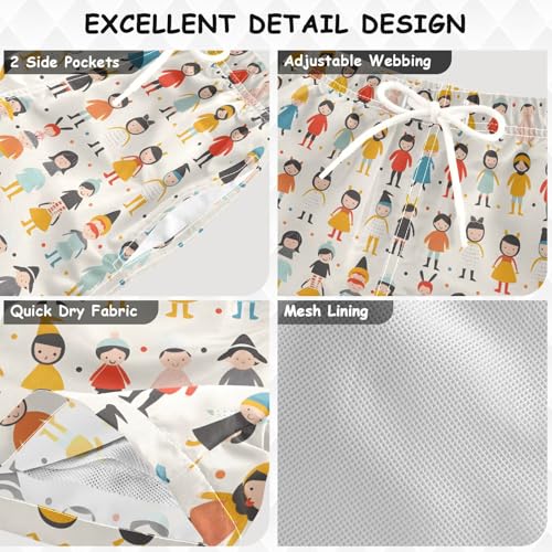 senya Graffiti People Color Boys Swim Trunks Toddler Shorts Swimwear Boardshorts3