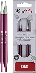 Par de Agulhas de Tricô Intercambiáveis 6.00mm - Zing - 47507 - Knitpro