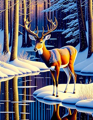 Affiches sur toile contemporaine cerf solitaire 58x90cm deco murale chambre