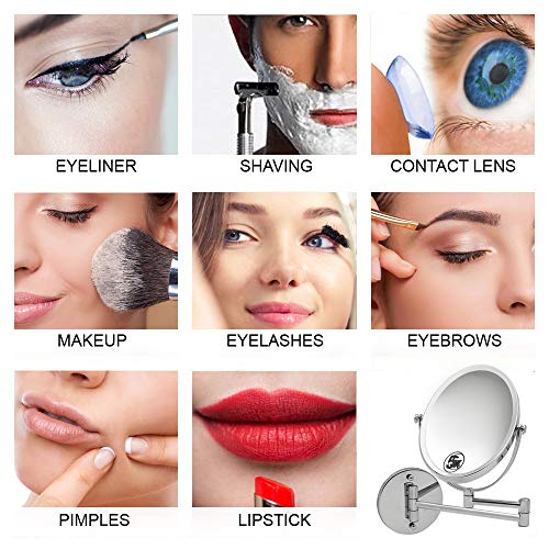 Espejo-de-Bano-Ovalado-Espejo-Pared-para-Afeitado-y-Maquillaje-Espejo-Aumento-5X-1X-Doble-Cara-17×22-cm