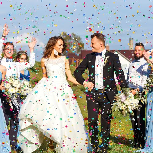 image for MARFOREVER Multicolor Sparkle Foil Confetti, Glitter Round Confetti Bi