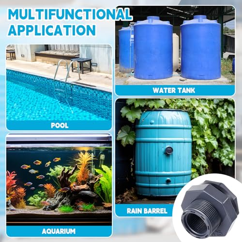 Image of 4 Pcs 1 Inch Bulkhead Fitting PVC Npt Tank Connector