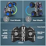 1:14 Waterproof RC Truck, Front & Rear Wheelie Monster Truck, Amphibious Remote Control Car with LED Light, 4WD Off-Road All-Terrain Toy for 6 7 8 9 10 11 12 Boys & Girls