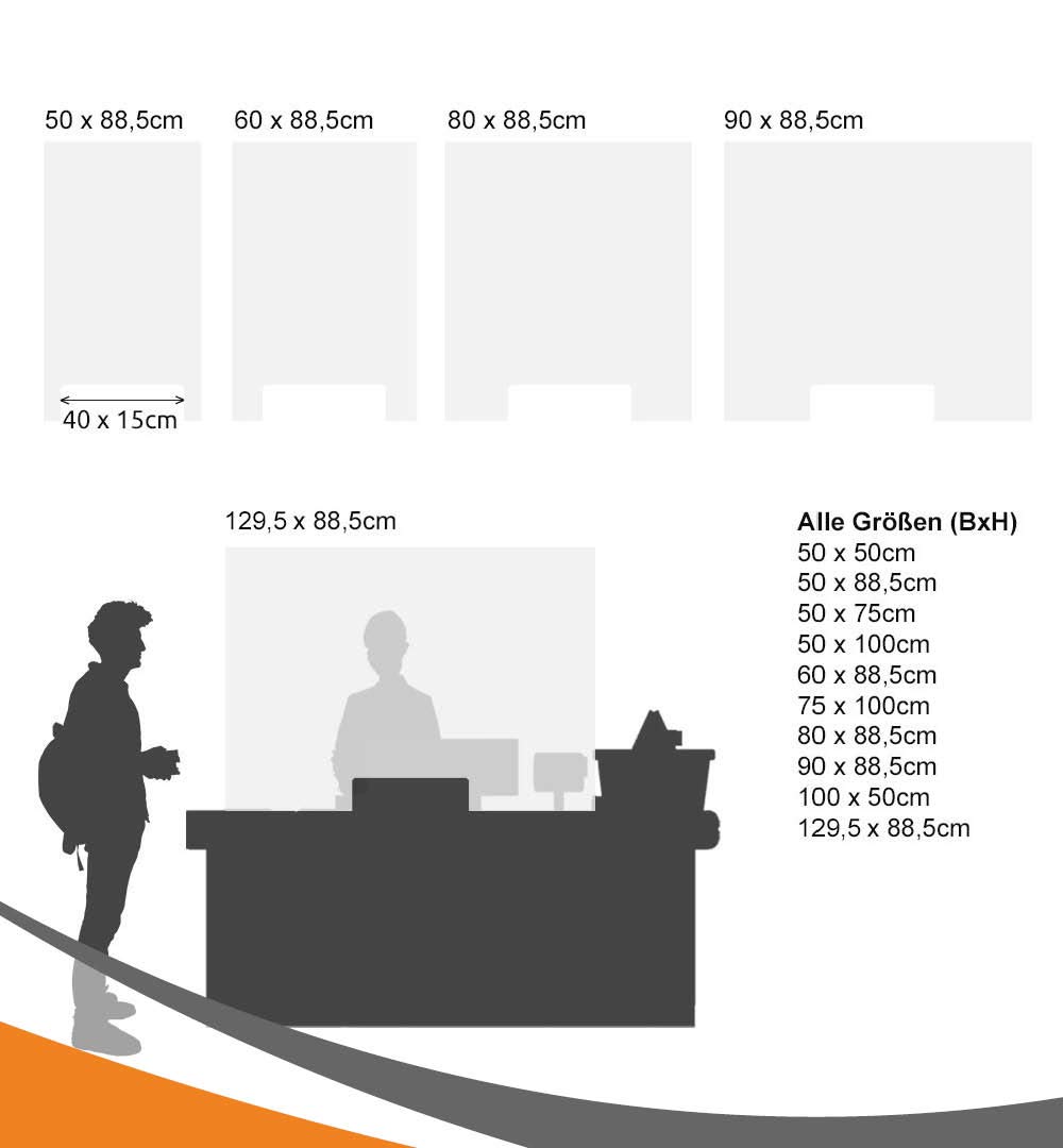 MyMAXXI | Selbststehender Spuckschutz Aufsteller aus 5mm Acrylglas standfest glasklar 130x90 cm Hygieneschutz | acrylic spit protection | Acryl Trennwand | Niesschutz Hustenschutz | Hygieneschutzwand