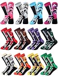 12 Pairs Digital Camo Football Socks Athletics Baseball Soccer Funny Crew Socks Sports Camo Baseball Lover Gifts for Youth Women and Men, Multicolor