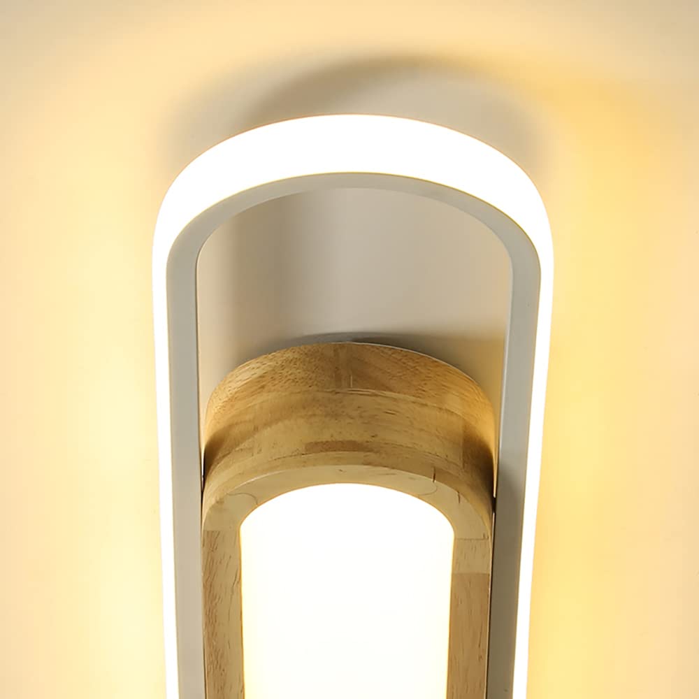 Drewniana lampa sufitowa LED z czujnikiem ruchu do wnętrz nowoczesna przedpokoju lampa sufitowa z czujnikiem światła dziennego przedpokoju sypialni korytarza balkonu
