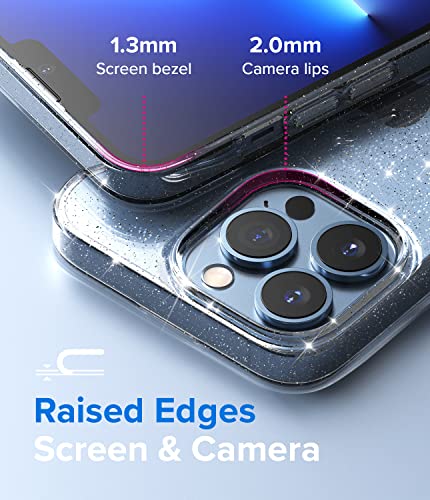 Image of Ringke Air Compatible with iPhone 13 Pro Max Case Back Cover Transparent Lightweight Soft Flexible TPU Scratch Resistant Natural Form iPhone 13 Pro Max Back Cover Case - Glitter Clear