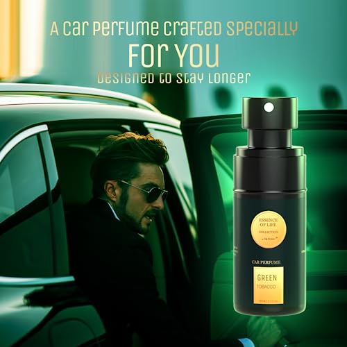 Image of AIR-ROMA Green Tobacco Premium Car Perfume (60 ml) | Fine Fragrance Car Air Freshener | Car Accessory Interior Fabric Spray | Anti Tobacco Anti-odor Technology | 400+ Long-lasting Air Freshener Scent