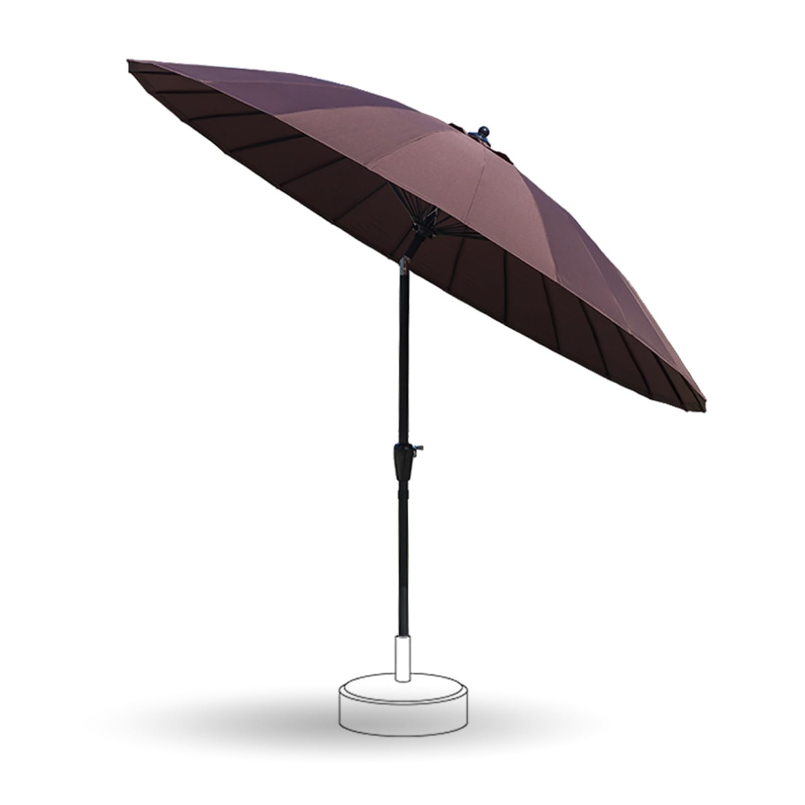 LRZPTDYU Heavy Duty 9ft Outdoor Patio Umbrella: Round Garden Parasol with Push Button Tilt & Crank, 24 Fiberglass Ribs for Pool, Deck, Market