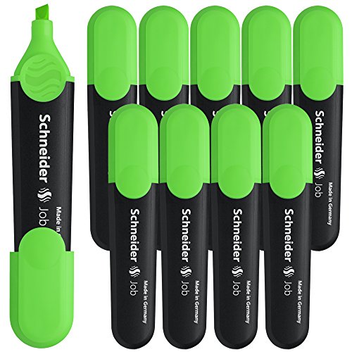 シュナイダー Schneider 蛍光ペン マーカー ジョブ JOB 太字 10本セット インクカラー：グリーン 緑 JOB1504GN-10