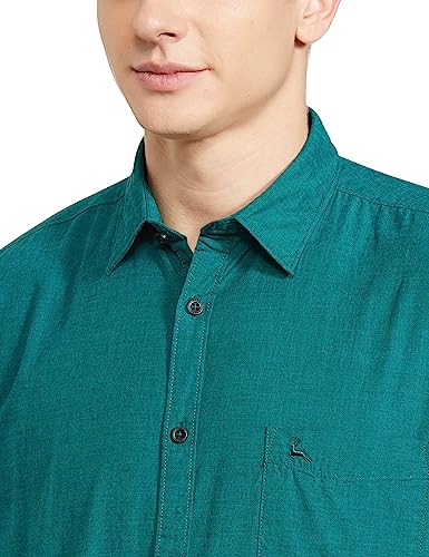 Image of Parx Men's Pure Cotton Solid Pattern Slim Fit Semi Cutaway Collar Full Sleeve Casual Shirt