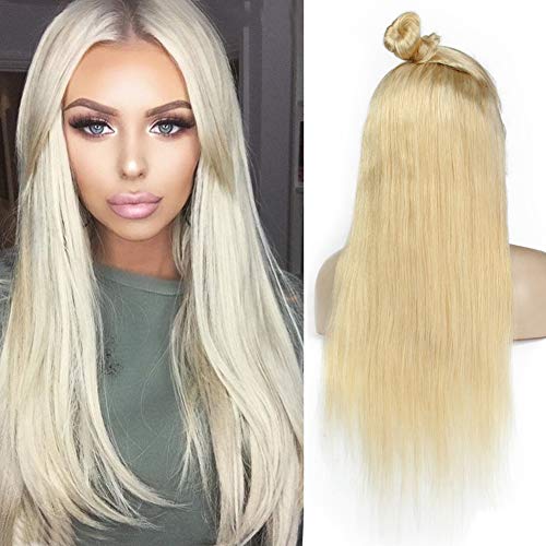 Xtrend 8A Women's Lace Front Wigs High 130% Density Human Hair Virgin Brazilian Straight Wigs with Baby Hair Long Glueless 18inch (613#)