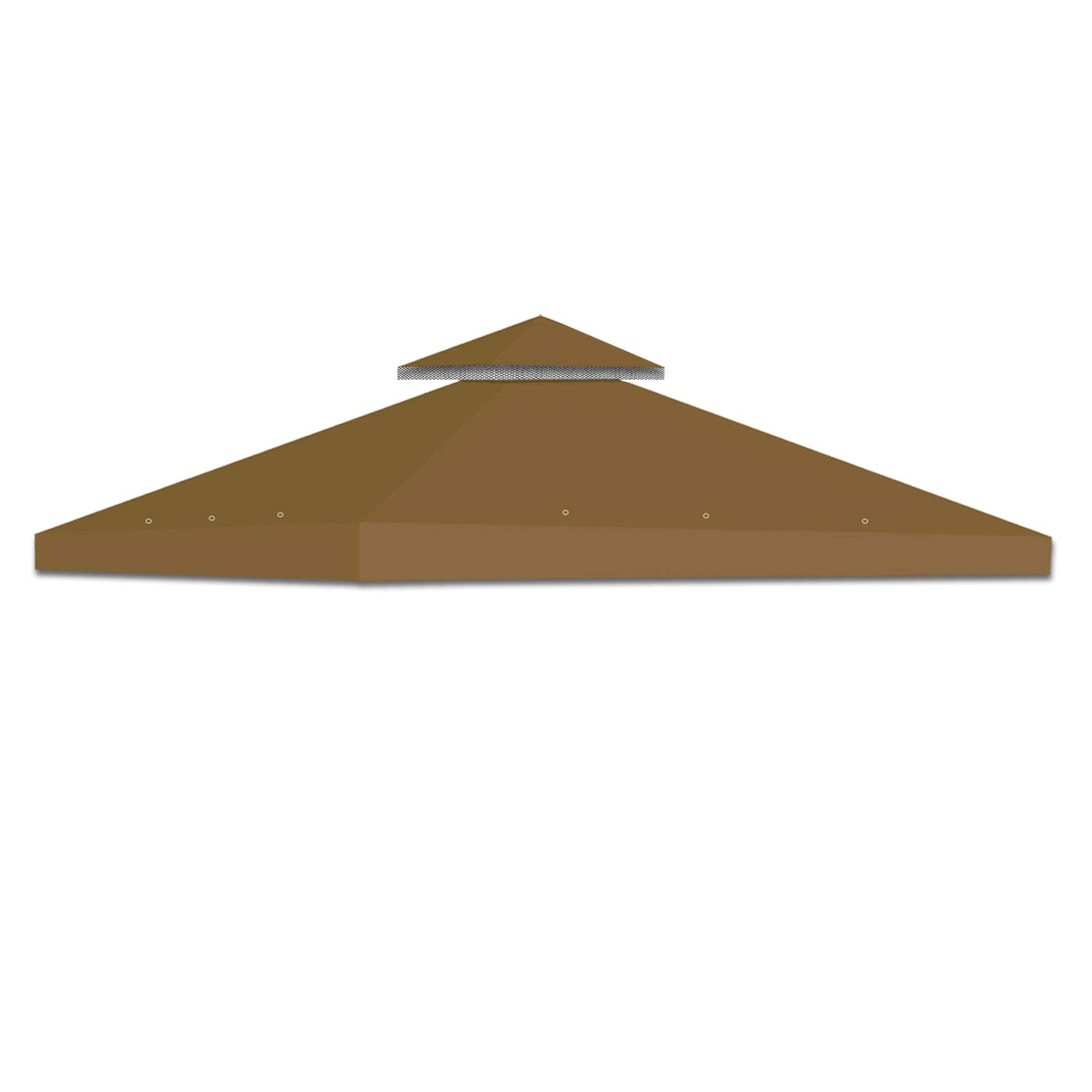 Strong CamelDual Tier Gazebo Replacement 10' x 10' Canopy Top Cover Awning Roof Top Cover (Brown)