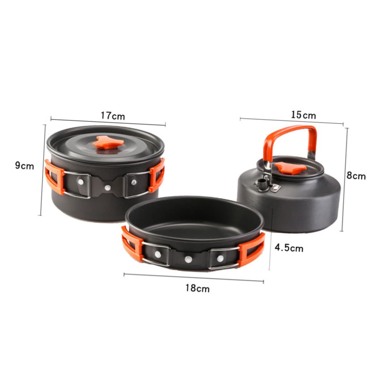 VANZACK Set Pentole da Campeggio Portatile in Lega di Alluminio