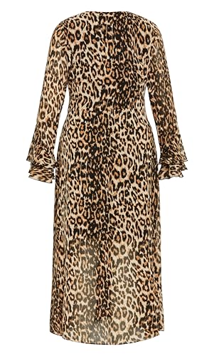 Image of City Chic Women's Plus Size Maxi Dress - Plunge Frill Print