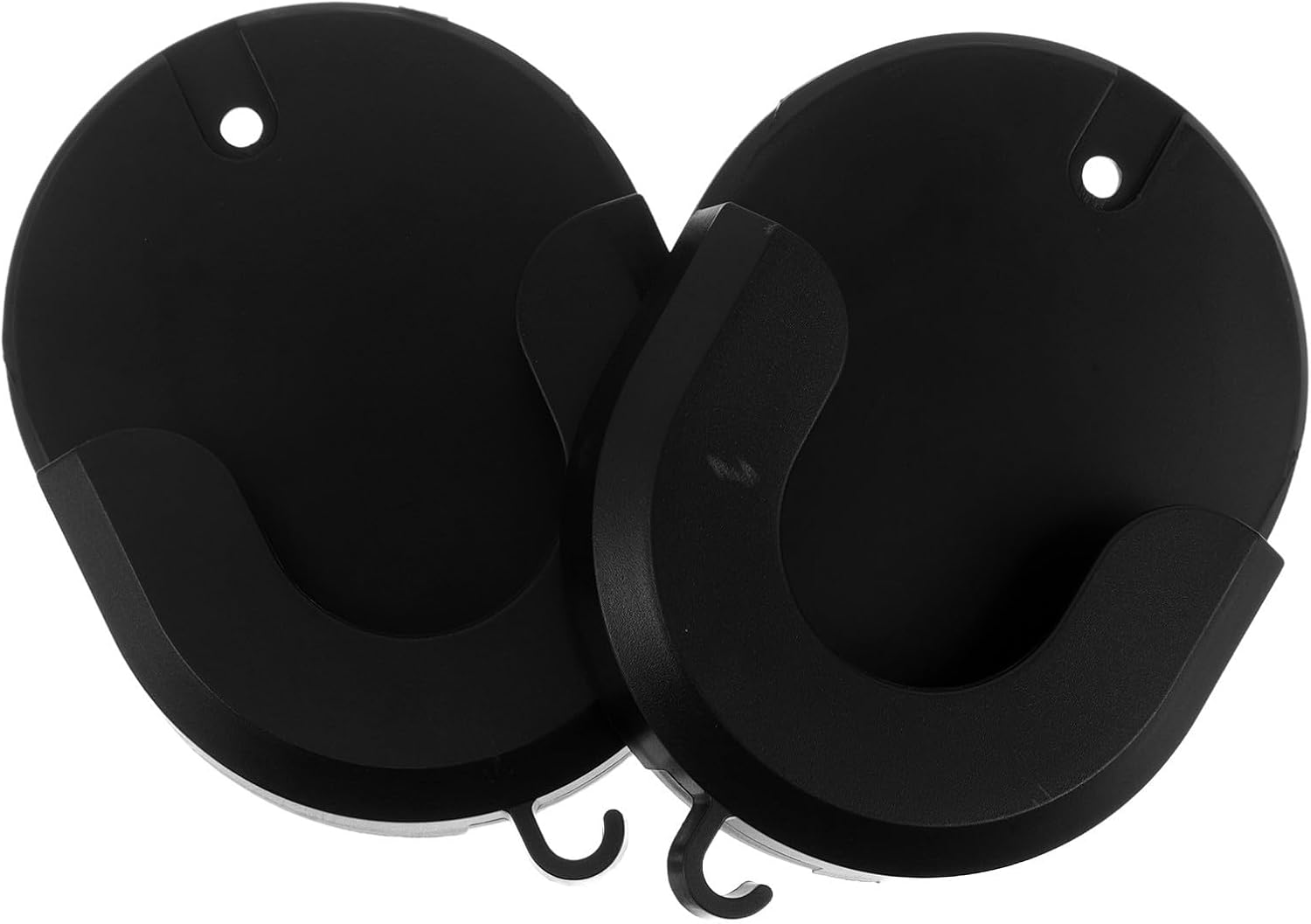 Kichvoe 2pcs Black Plastic Adhesive Camera Wall Mount Bracket with Hook Structure for Pet and Nursery Cameras, Strong and Secure Holder Compatible with Home Security and Smart Office