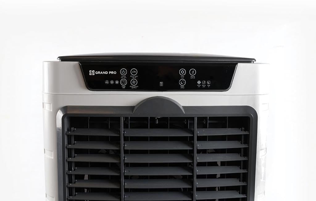 Close-up of the GRAND PRO GP-AC90D Air Cooler's digital control panel.