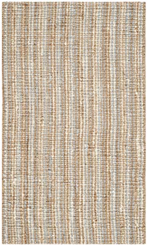 Safavieh Fiber Collection NF447K Hand-Woven 0.5-inch Thick Chunky Textured Jute Runner, 2' 6" x 6', Grey/Natural