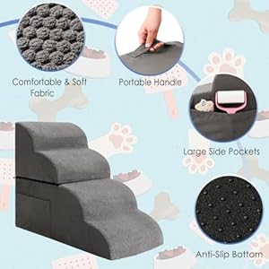   Dog-Stairs-for-Small-Dogs-High-Bed-Couch-Chair-228-Inches-4-Step-Pet-Steps-Dog-Ramp-for-Older-Injured-Dogs-Cats-Small-Pets-Non-Slip-and-Durable