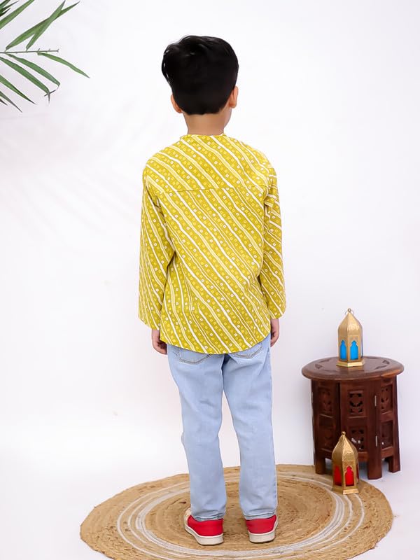 Image of superminis Boys Cotton Regular Fit Printed Kurta Shirt