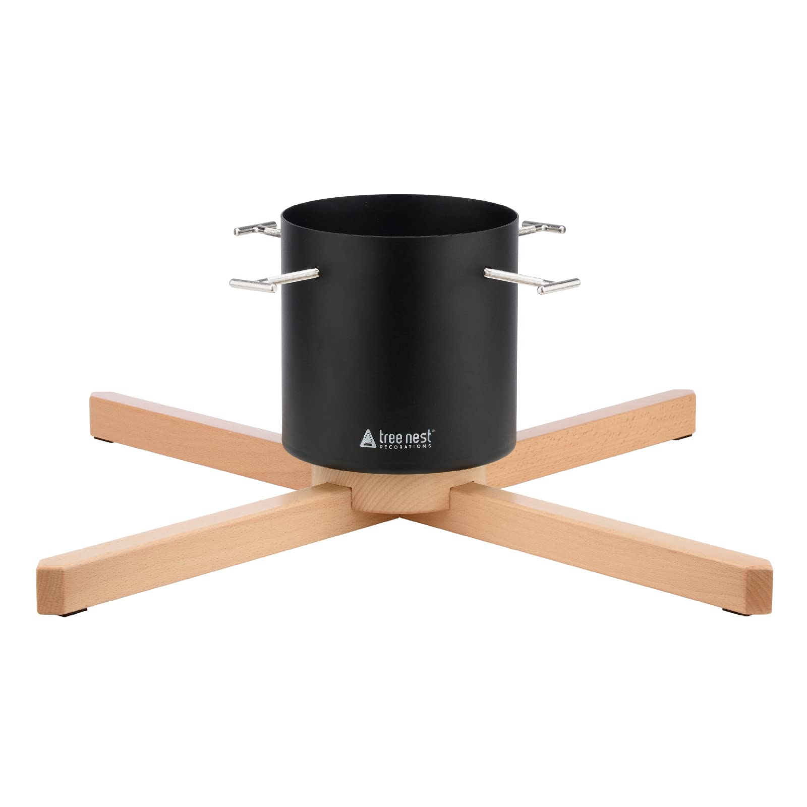 Tree Nest Support de Sapin de Noël au Design Moderne pour Arbres de 3,5 m - Stable en métal pour décoration de Sapin de Noël The Desiner L (Noir)