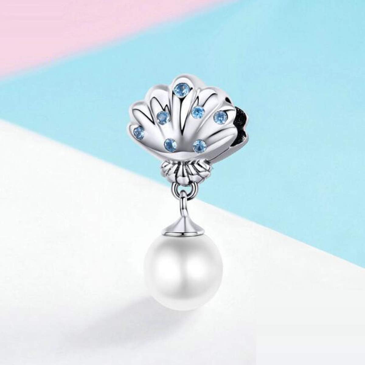 Ocean Charm Seashell Charm Sterling Silver Pearl Charm Bracelets for Women Christmas Valentine's Day for Her Wife Mother Friend - Image 2