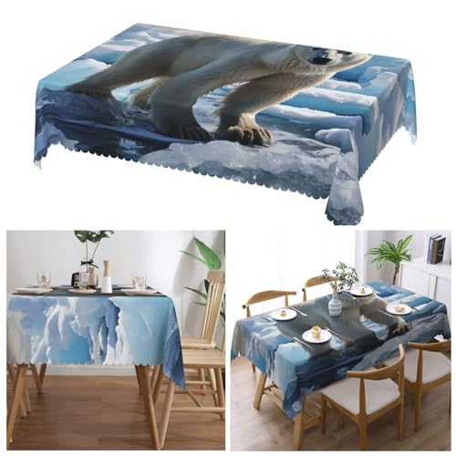 Nappe anti-tache rectangulaire 137x183 cm infroissable style rustique banquise - 8