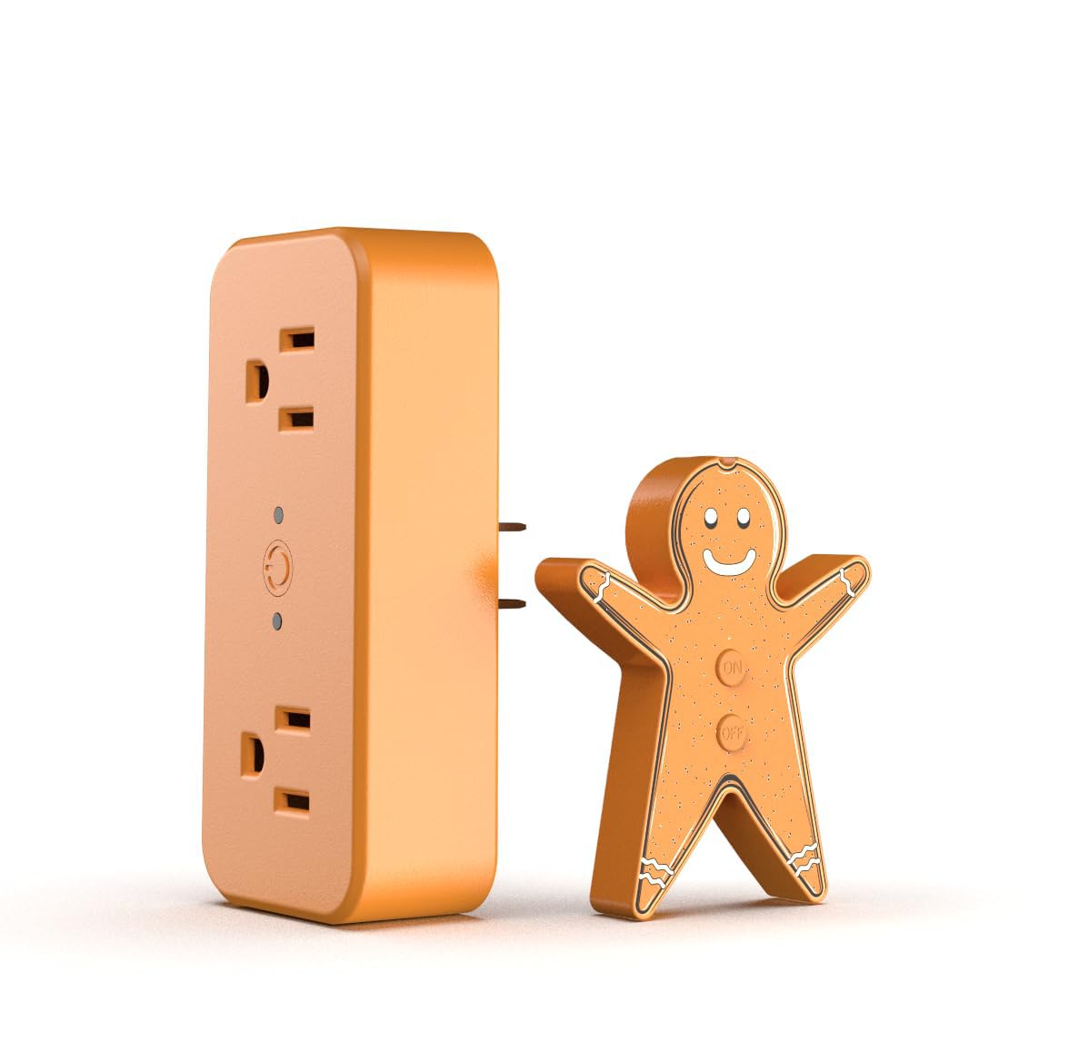Remote Control Outlet for Christmas Tree Lights, Gingerbread Man Wireless Remote Switch, Christmas Tree Remote Control with Built-in Music Feature,