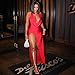 Womens Summer Sexy High Slit Halter Long Dresses Deep V Neck Sleeveless Backless Bodycon Maxi Dresses Cocktail Red M