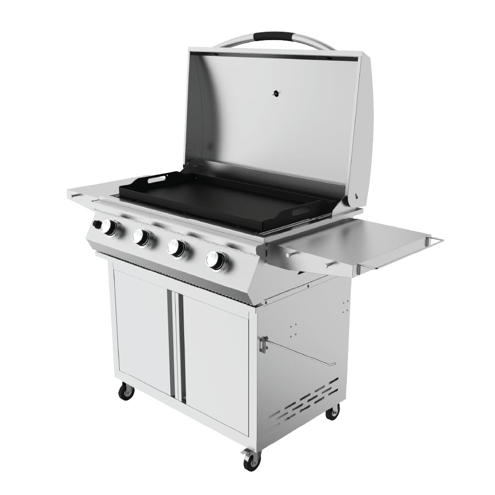 GRILLA Primate Gas Grill & Griddle with Clearview Grease Management System, Heavy-Duty Stainless Steel Design, 490 Square Inches of Cook Space for Grilling, Outdoor Grilling, Outdoor Cooking
