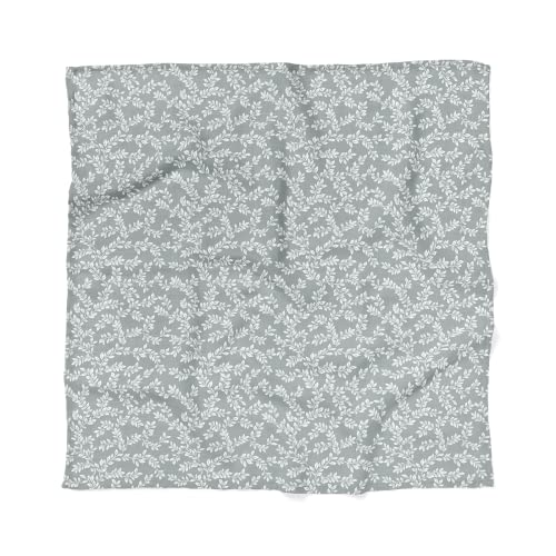 Image of Mini Wander Swaddles for Newborns Muslin Swaddle Blankets - Breathable Soft Gender Neutral Receiving Blanket Baby Essentials | 47 x 47 Cotton - Leafy Sprig (Blue)