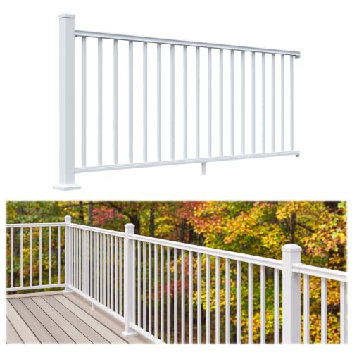 Image of Egadis 36 in x 7 ft Modular Aluminum Porch and Deck Railing Kit, White