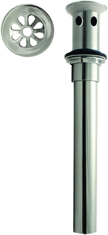 Westbrass R411A-12 Bathroom Sink Drain Assembly with Rapid Draining Crowned Grid with Overflow Holes - Exposed, Oil Rubbed Bronze