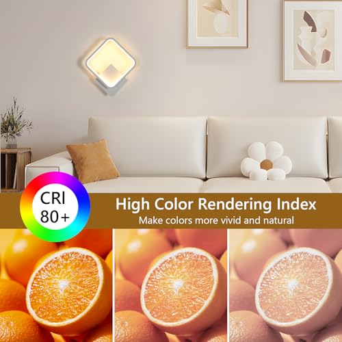 Aplique de pared interior Riserva blanco LED de 17W con luz cálida 5