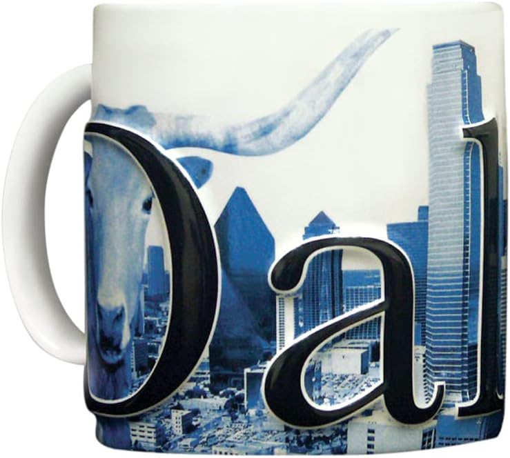 Americaware SMDAL01 Dallas 18 oz Duo Tone Blue Relief Mug