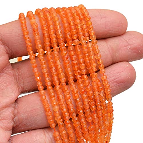 Perles de Cornaline facettées en pierre naturelle pour réparer ou confectionner des bijoux