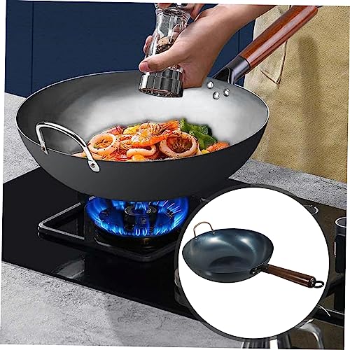 Wok de Hierro con Mango de Madera 12 Pulgadas miniatura 2