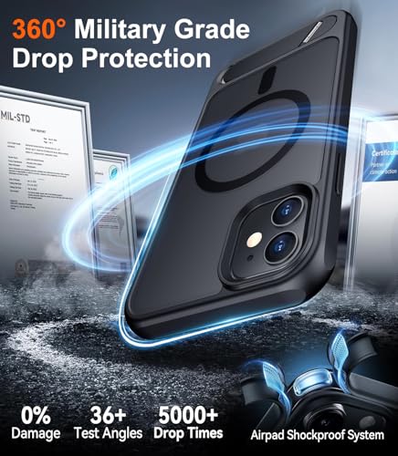Image of Magnetic Compatible with iPhone 11 Phone Case, [Built-in Invisible Kickstand][Compatible with MagSafe] [Military Grade Shockproof] Slim Translucent Matte Phone Case for iPhone 11 6.1 inch